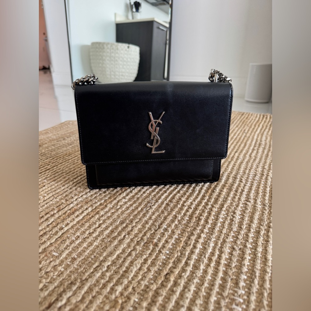 YSL Black Leather Chain Bag